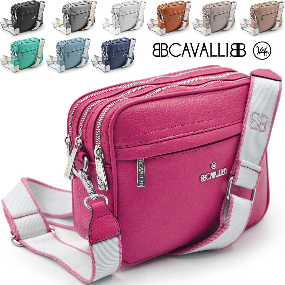 Borsa cavalli borsetta ecopelle donna tracolla cinghia multi tasche sportiva