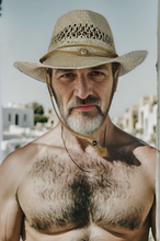 Carica l&#39;immagine nel visualizzatore di Gallery, Cappello 0 in paglia uomo intrecciata modello cowboy texas taglie 56 58 60 corda
