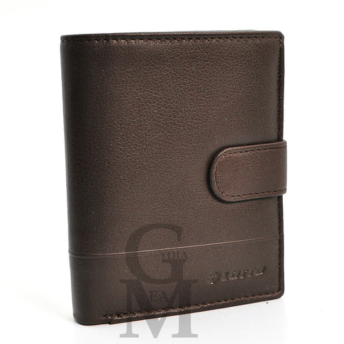 Portafoglio Lotto in pelle casual con bottone di sicurezza porta monete morbido