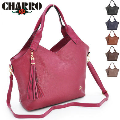 Borsa pelle morbida shopping CHARRO donna zip semplice casual passeggio firmata