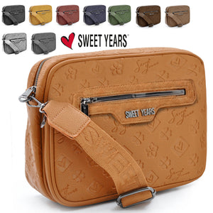 Borsa originale Sweet Years zip avanti tasche capiente donna tracolla fantasia