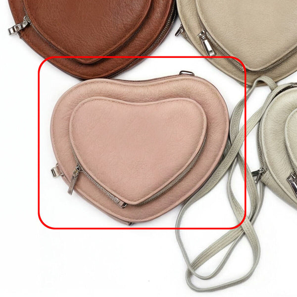Borsa firmata forma CUORE borsetta multi tasche donna tracolla capiente piccola