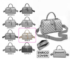 ENRICO COVERI Borsa bauletto capiente baule cinghia donna tracolla fantasia moda