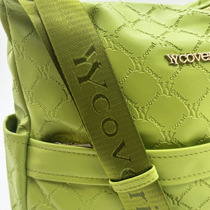 2in1 Borsa + Borsetta Firmata YYcoveri verde Donna fantasia logo Tracolla nuova