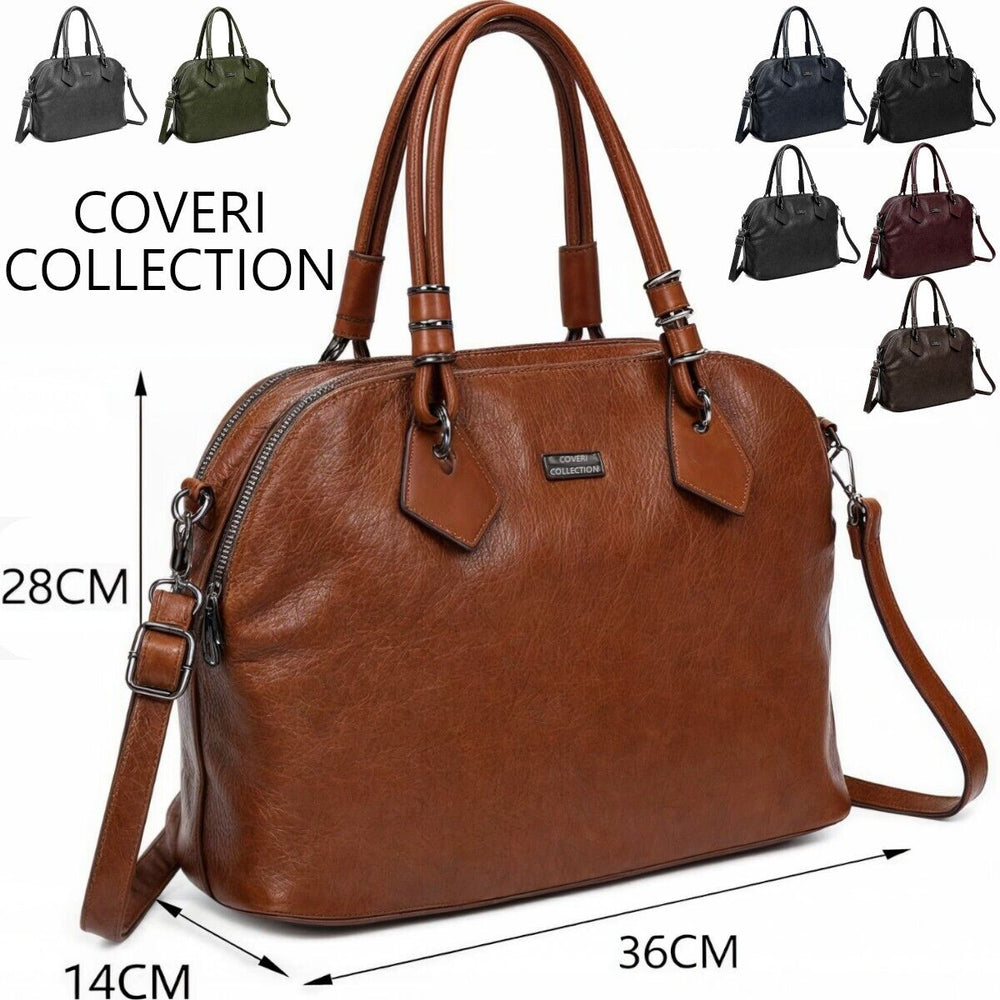 Borsa donna COVERI c. tasche pelle sacco spalla grande tracolla morbida bauletto