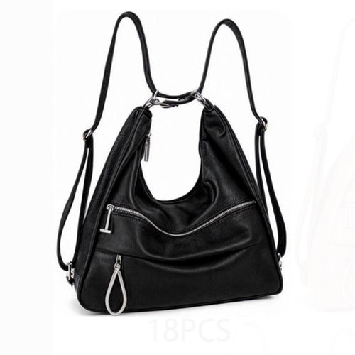 Borsa zaino 2in1 similpelle sportiva morbida sacco passeggio giornaliera morbida