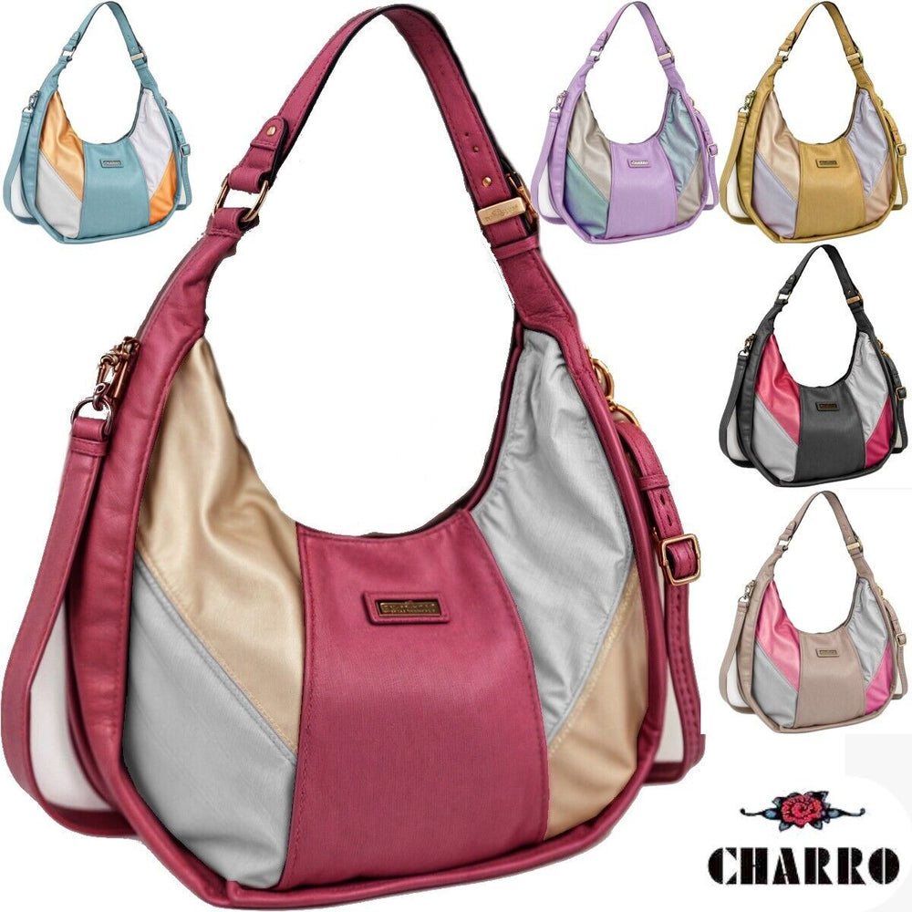 Borsa hobo sacco CHARRO spalla secchio capiente donna tracolla MULTICOLORE nuova