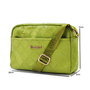 2in1 Borsa + Borsetta Firmata YYcoveri verde Donna fantasia logo Tracolla nuova