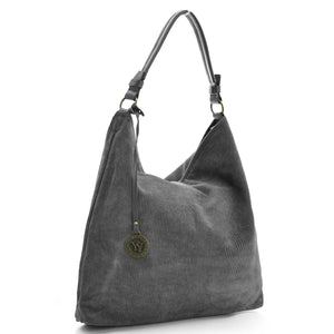 Gyoiamea borsa donna sacco hobo pelle grande zip spalla mono manico scamosciata