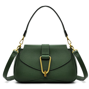 YYcoveri Borsa firmata a mano e tracolla 2 in 1 –_ mezzaluna con chiusura dorata simil pelle martellata