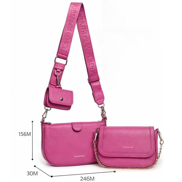 set 3 in 1 Borsa piccola + pochette + portamonete firmata VALENTINI borsetta