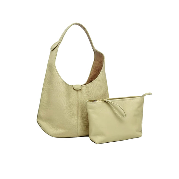 Borsa monomanico + pochette firmata Regina scherker pelle casual spalla hobo