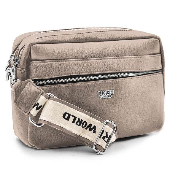 Borsa firmata Coveri borsetta beige donna tracolla unica tinta piccola elegante