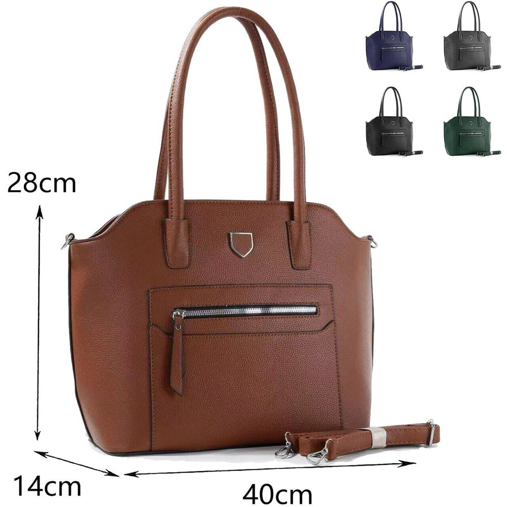 Borsa shop donna lucida spalla capiente elegante sacco shopping zip grande