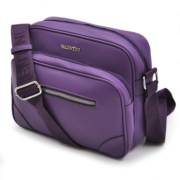 Borsa tracolla giornaliera Valentini casual grande capiente multi tasche viola