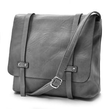 Carica l&#39;immagine nel visualizzatore di Gallery, Borsa donna fibbie vintage pelle cuoio scuola militare tracolla messenger nuova