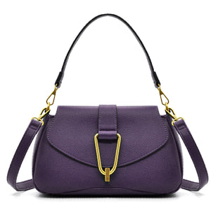 YYcoveri Borsa firmata a mano e tracolla 2 in 1 –_ mezzaluna con chiusura dorata simil pelle martellata