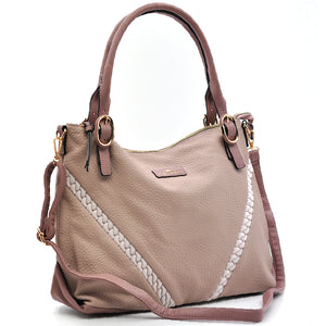 CHARRO - Borsa shopping a spalla grande tracolla casual simil pelle venata intreccio nuova