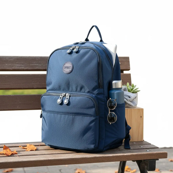 Zaino Donna Grande Capienza 35x39cm in Nylon Impermeabile. Multitasche con Scomparti Doppi Leggero per Scuola, Viaggio e Mamme e uomini