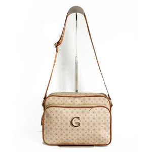 Borsa firmata GAMAYA dimensione media con zip cerniere tracolla donna logo fantasia logata multi tasche