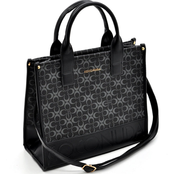 Borsa firmata COCONUDA Colletion donna spalla a tracolla simil pelle nuova fantasia logo tote bag scritte