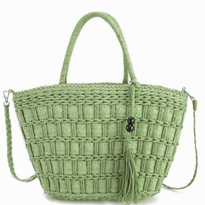 Cassis Elegance – Borsa Coffa Donna in Paglia Naturale Traforata Grande Vimini Mare Spiaggia