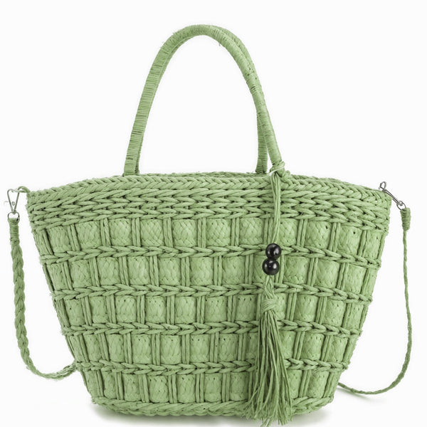 Cassis Elegance – Borsa Coffa Donna in Paglia Naturale Traforata Grande Vimini Mare Spiaggia