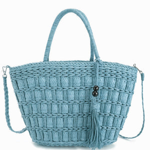Cassis Elegance – Borsa Coffa Donna in Paglia Naturale Traforata Grande Vimini Mare Spiaggia