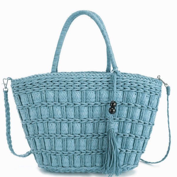 Cassis Elegance – Borsa Coffa Donna in Paglia Naturale Traforata Grande Vimini Mare Spiaggia