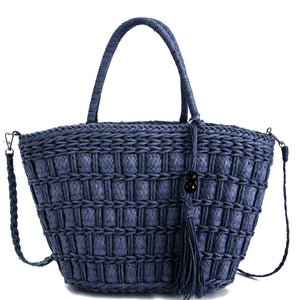 Cassis Elegance – Borsa Coffa Donna in Paglia Naturale Traforata Grande Vimini Mare Spiaggia