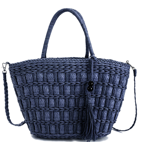 Cassis Elegance – Borsa Coffa Donna in Paglia Naturale Traforata Grande Vimini Mare Spiaggia