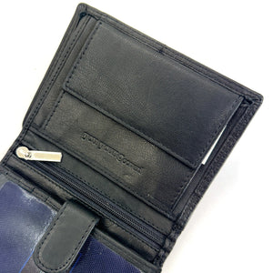 Portafoglio a libro trifold vera pelle uomo firmato yyCOVERI porta carte ribaltina morbido