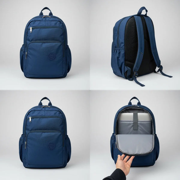 Zaino Donna Grande Capienza 35x39cm in Nylon Impermeabile. Multitasche con Scomparti Doppi Leggero per Scuola, Viaggio e Mamme e uomini