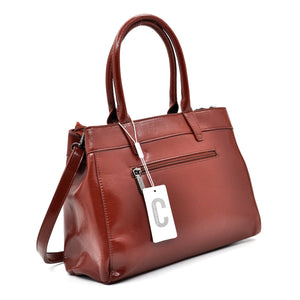 Borsa bauletto biker firmato COCONUDA donna spalla a tracolla simil pelle effetto lucido vintage