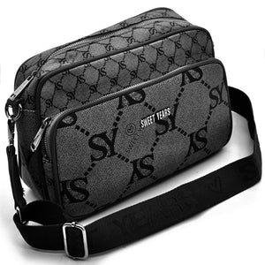 Borsa tracolla firmata SWEET YEARS in simil pelle pregiata tasche con cerniera fantasia logata originale