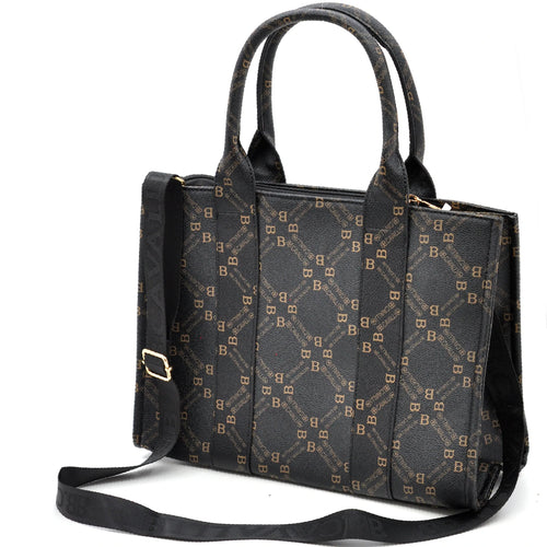 Borsa shopping firmata originale B.Cavalli eco pelle grande zip pregiata tasche con cerniera fantasia logata