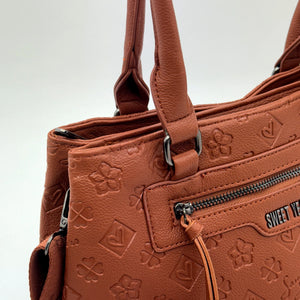 Borsa shopping donna SWEET YEARS in simil pelle pregiata tasche con cerniera fantasia logata trapuntata