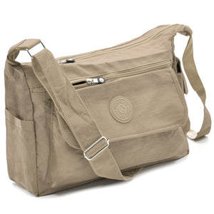 Borsa donna nuova sportiva passeggio 6 tasche nylon impermeabile tracolla postina moda platta