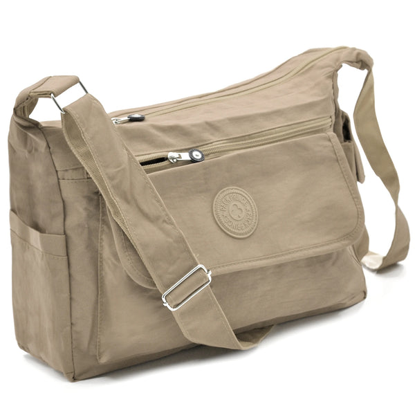 Borsa donna nuova sportiva passeggio 6 tasche nylon impermeabile tracolla postina moda platta