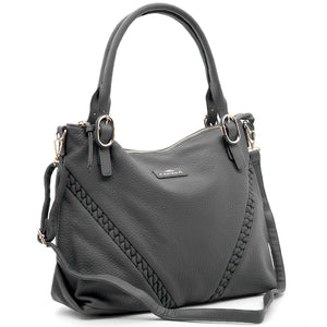 CHARRO - Borsa shopping a spalla grande tracolla casual simil pelle venata intreccio nuova