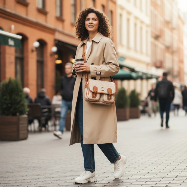 Borsa firmata GAMAYA dimensione grande vintage platta cinghie tracolla donna logo fantasia logata