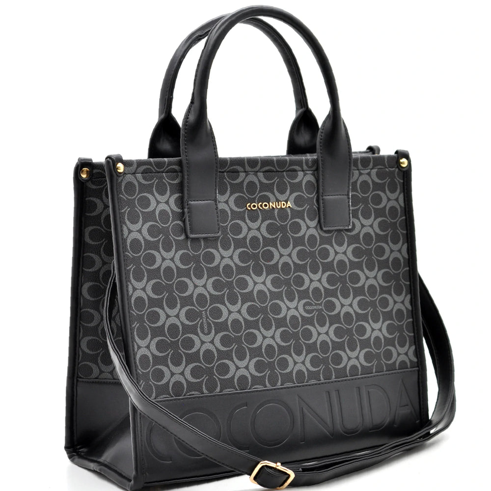 Borsa firmata COCONUDA Colletion donna spalla a tracolla simil pelle nuova fantasia logo tote bag scritte