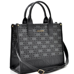 Borsa firmata COCONUDA Colletion donna spalla a tracolla simil pelle nuova fantasia logo tote bag scritte