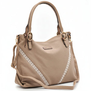 CHARRO - Borsa shopping a spalla grande tracolla casual simil pelle venata intreccio nuova