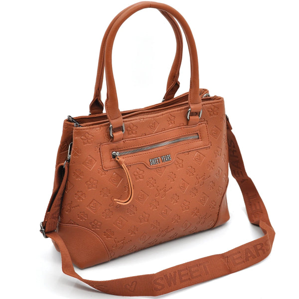 Borsa shopping donna SWEET YEARS in simil pelle pregiata tasche con cerniera fantasia logata trapuntata