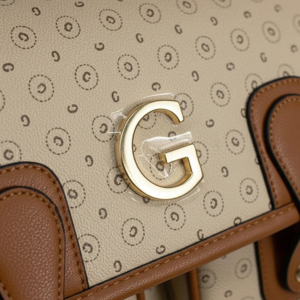 Borsa firmata GAMAYA dimensione grande vintage platta cinghie tracolla donna logo fantasia logata