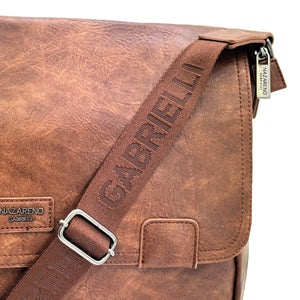 Nazareno Gabrielli - Borsa a tracolla multi tasche messenger postina capiente platta simil pelle grande