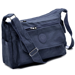 Borsa donna nuova sportiva passeggio 6 tasche nylon impermeabile tracolla postina moda platta