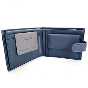 Portafoglio vera pelle uomo firmato BIAGIOTTI porta carte ribaltina morbido