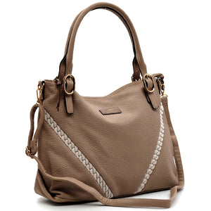 CHARRO - Borsa shopping a spalla grande tracolla casual simil pelle venata intreccio nuova